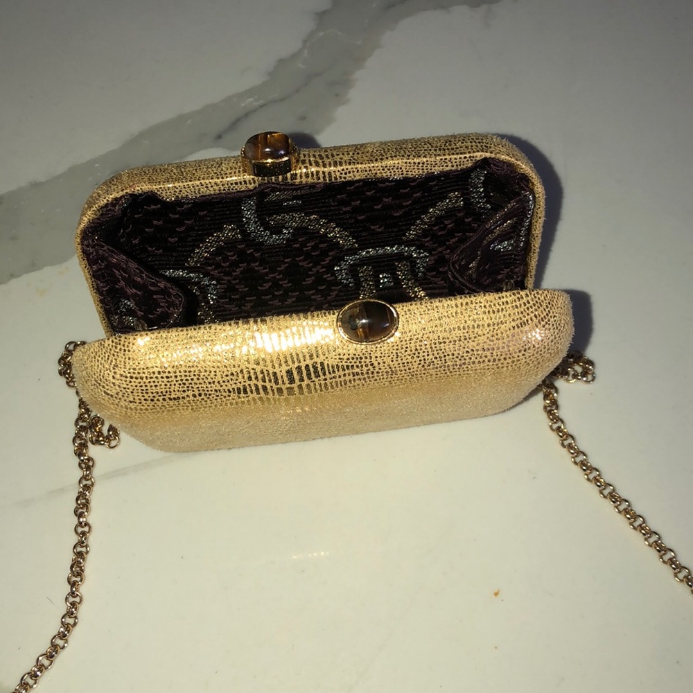 Gold snakeskin crossbody/clutch